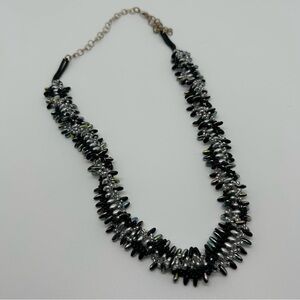 Black and Silver Beaded Necklace